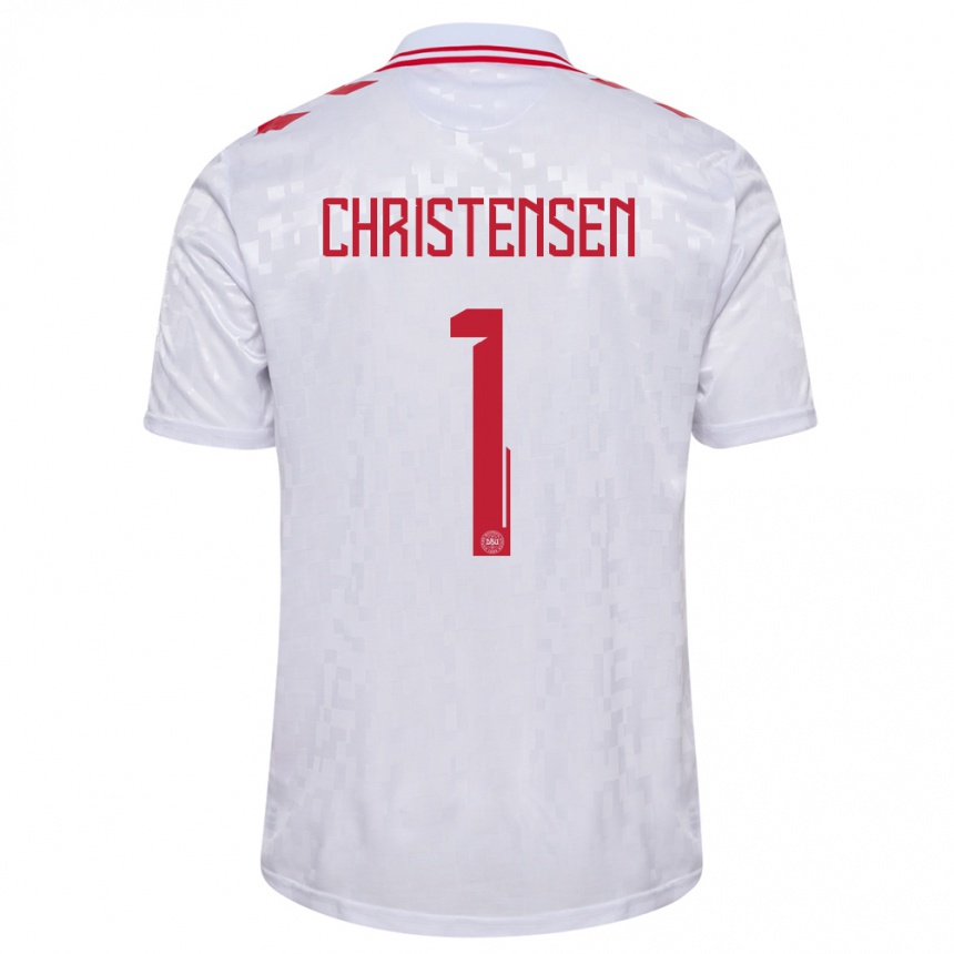 Hombre Fútbol Camiseta Dinamarca Lene Christensen #1 Blanco 2ª Equipación 24-26 México