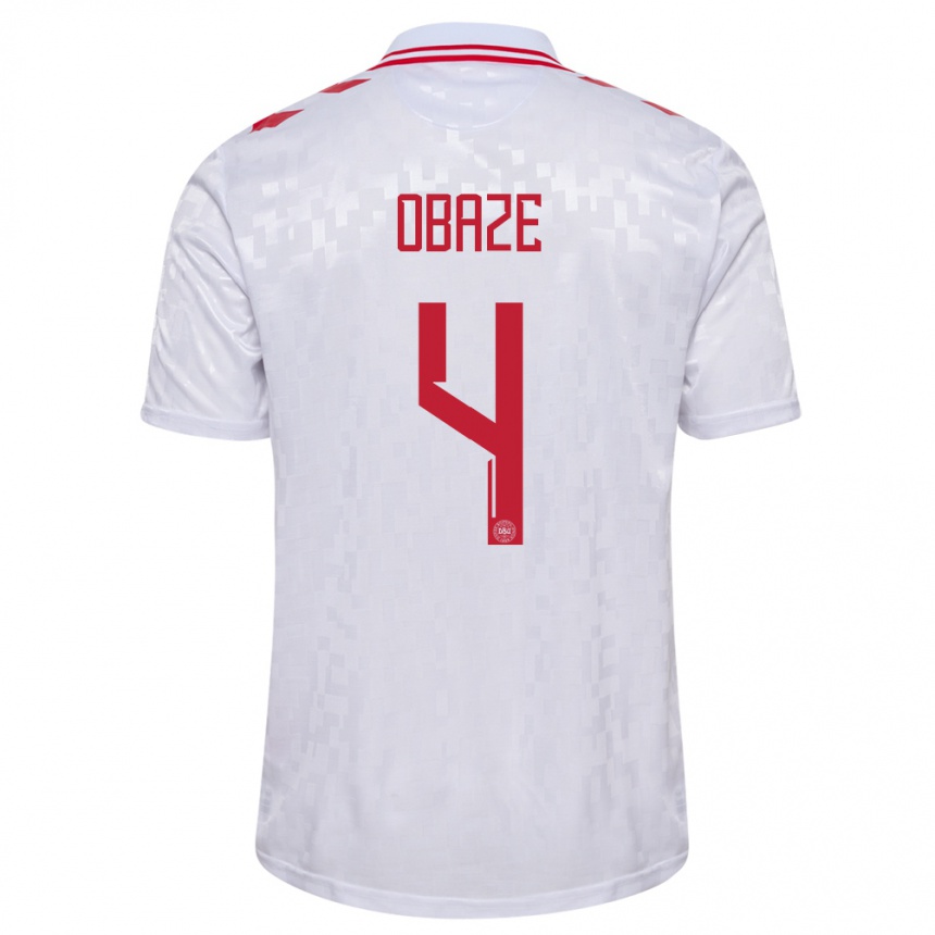 Hombre Fútbol Camiseta Dinamarca Isabella Obaze #4 Blanco 2ª Equipación 24-26 México