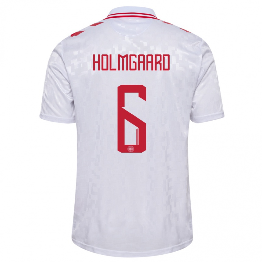 Hombre Fútbol Camiseta Dinamarca Karen Holmgaard #6 Blanco 2ª Equipación 24-26 México