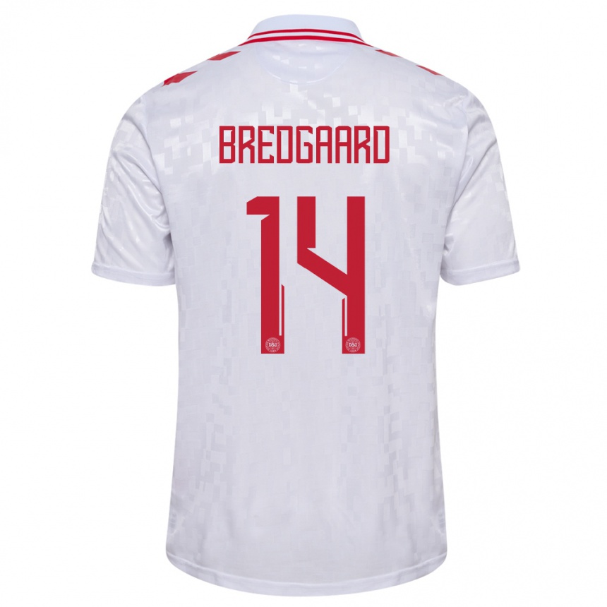 Hombre Fútbol Camiseta Dinamarca Sofie Bredgaard #14 Blanco 2ª Equipación 24-26 México