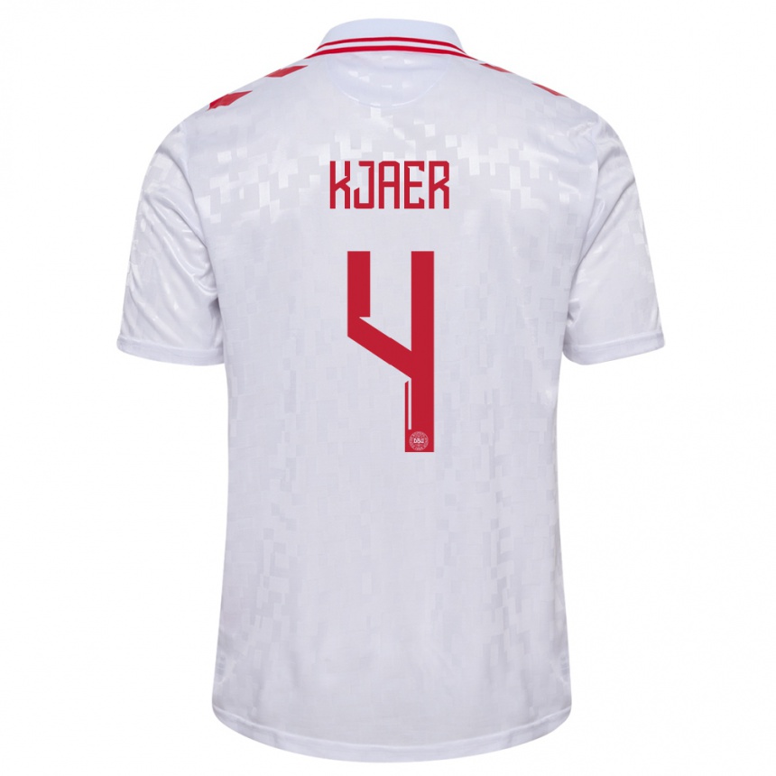 Hombre Fútbol Camiseta Dinamarca Simon Kjaer #4 Blanco 2ª Equipación 24-26 México