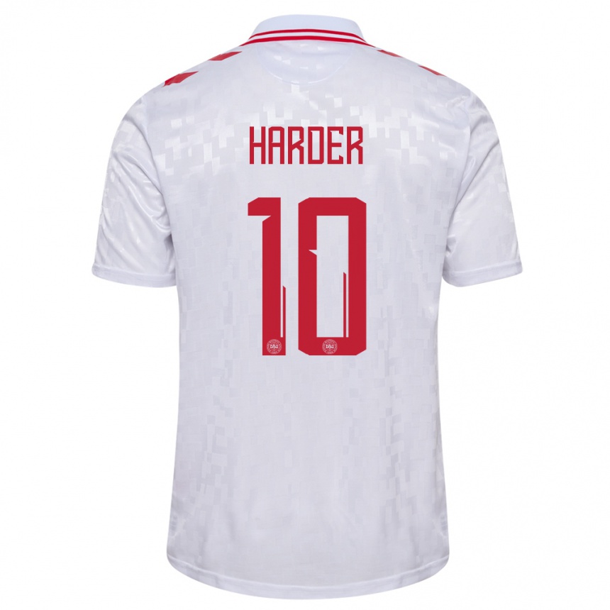 Hombre Fútbol Camiseta Dinamarca Pernille Harder #10 Blanco 2ª Equipación 24-26 México