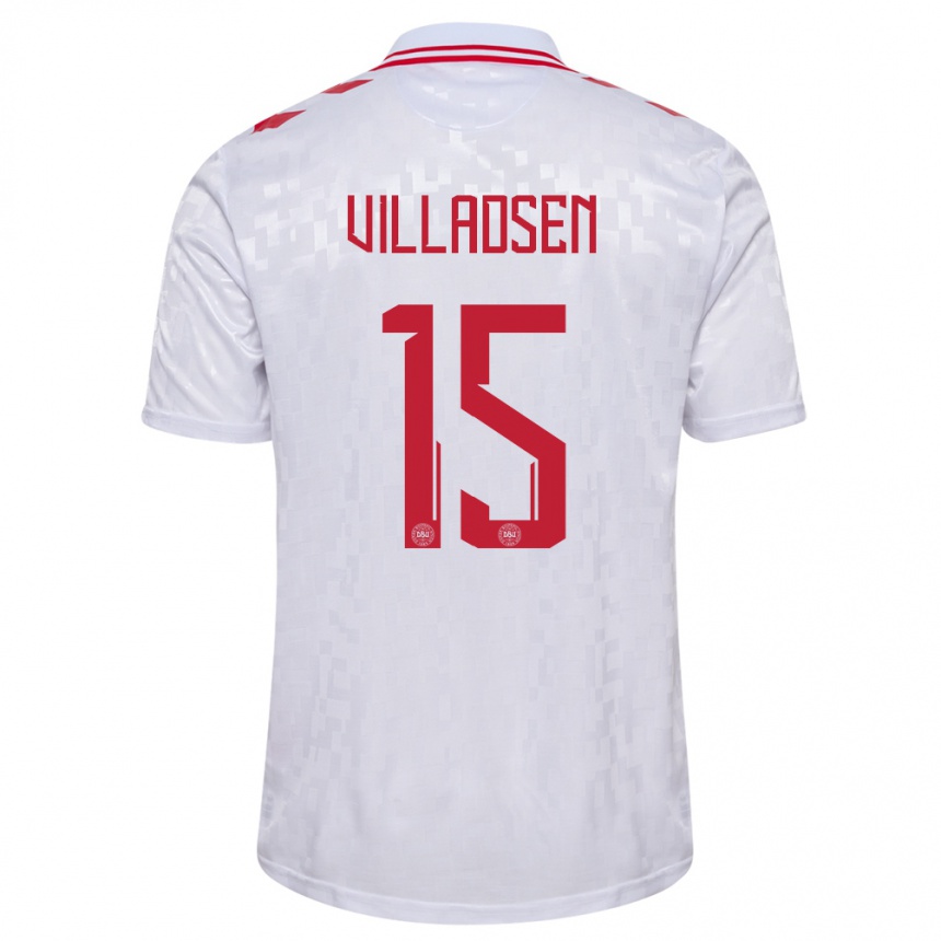 Hombre Fútbol Camiseta Dinamarca Oliver Villadsen #15 Blanco 2ª Equipación 24-26 México