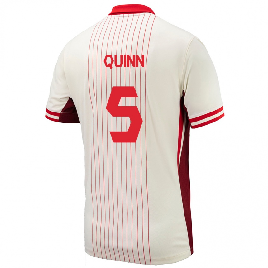 Hombre Fútbol Camiseta Canadá Quinn #5 Blanco 2ª Equipación 24-26 México