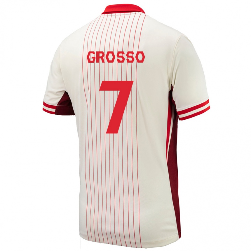 Hombre Fútbol Camiseta Canadá Julia Grosso #7 Blanco 2ª Equipación 24-26 México