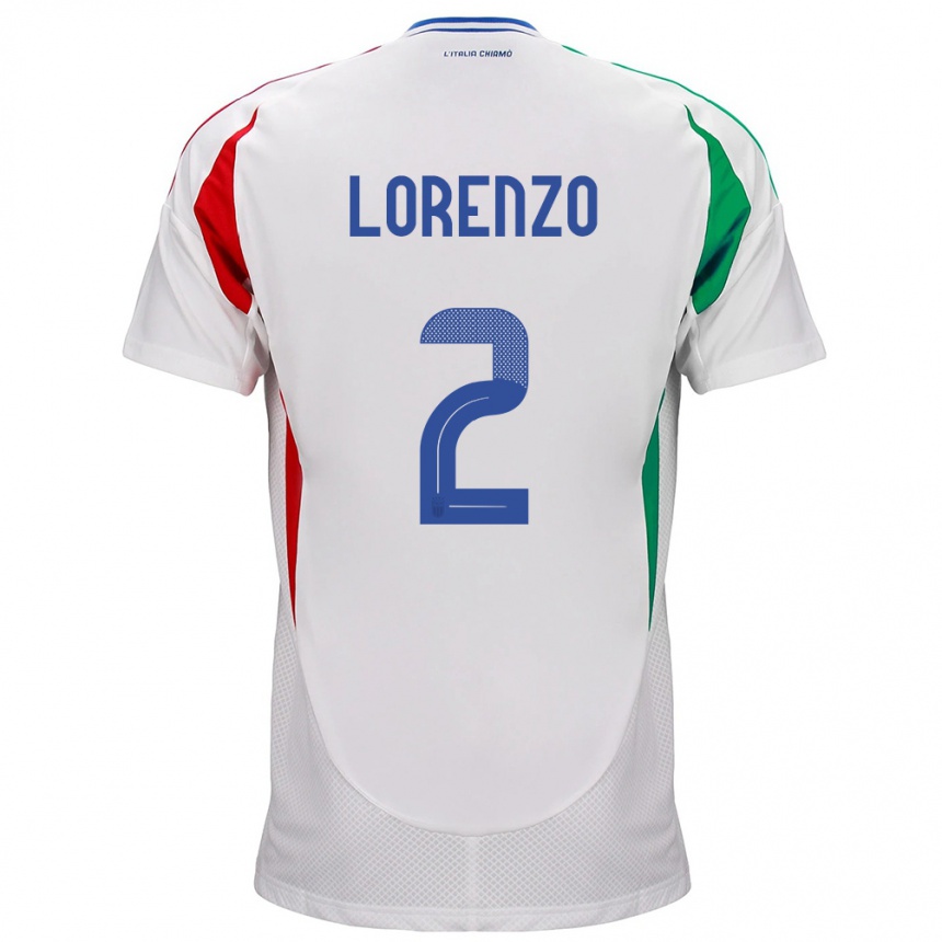 Hombre Fútbol Camiseta Italia Giovanni Di Lorenzo #2 Blanco 2ª Equipación 24-26 México