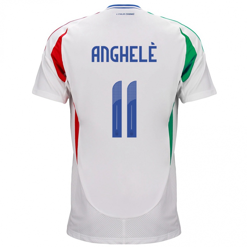 Hombre Fútbol Camiseta Italia Lorenzo Anghelè #11 Blanco 2ª Equipación 24-26 México