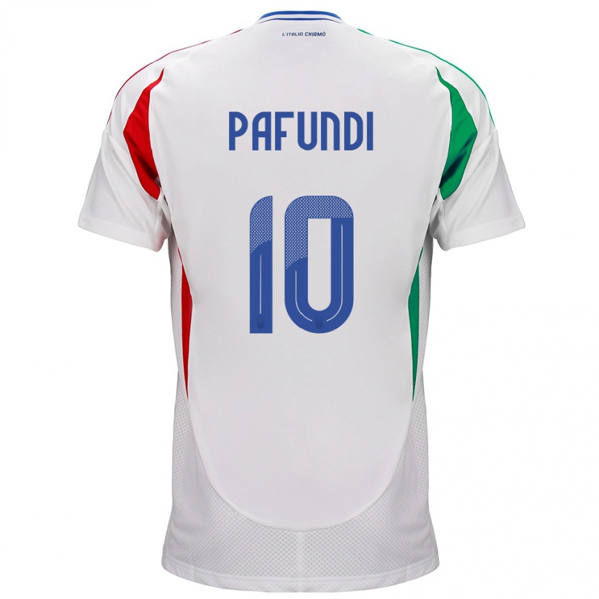 Hombre Fútbol Camiseta Italia Simone Pafundi #10 Blanco 2ª Equipación 24-26 México