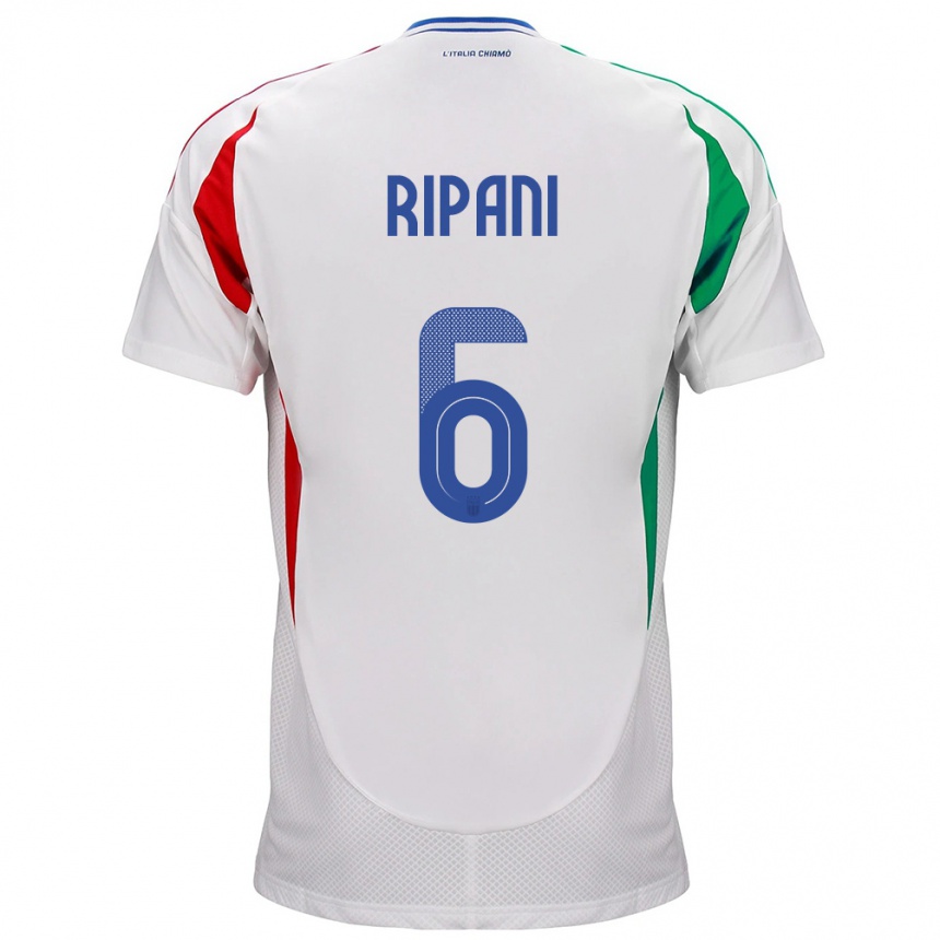 Hombre Fútbol Camiseta Italia Diego Ripani #6 Blanco 2ª Equipación 24-26 México