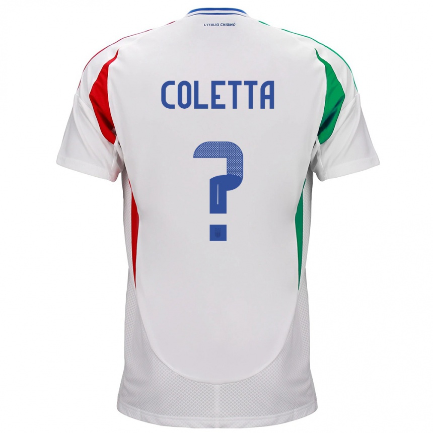 Hombre Fútbol Camiseta Italia Federico Coletta #0 Blanco 2ª Equipación 24-26 México