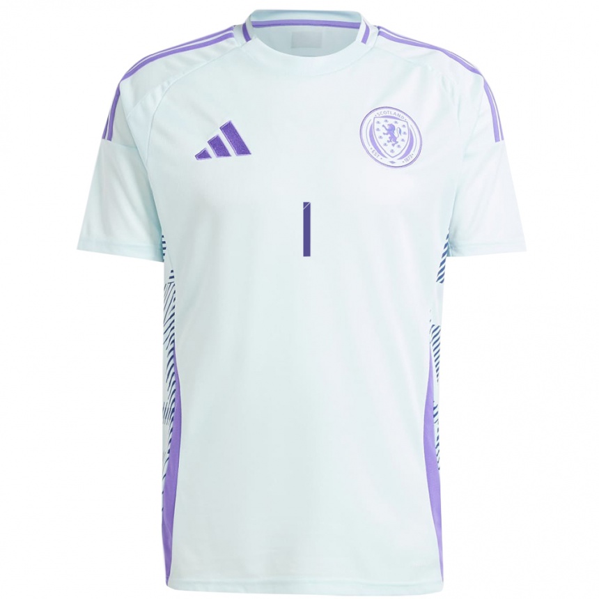 Hombre Fútbol Camiseta Escocia Callan Mckenna #1 Azul Menta Claro 2ª Equipación 24-26 México