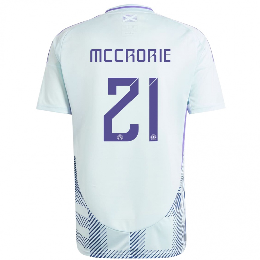 Hombre Fútbol Camiseta Escocia Robby Mccrorie #21 Azul Menta Claro 2ª Equipación 24-26 México