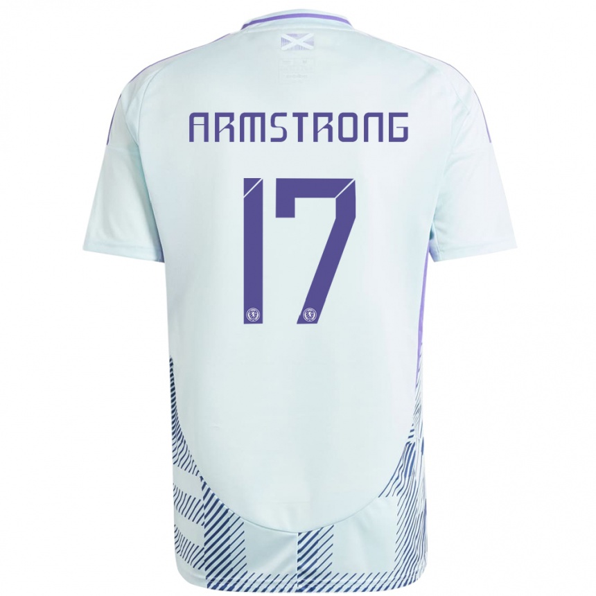 Hombre Fútbol Camiseta Escocia Stuart Armstrong #17 Azul Menta Claro 2ª Equipación 24-26 México