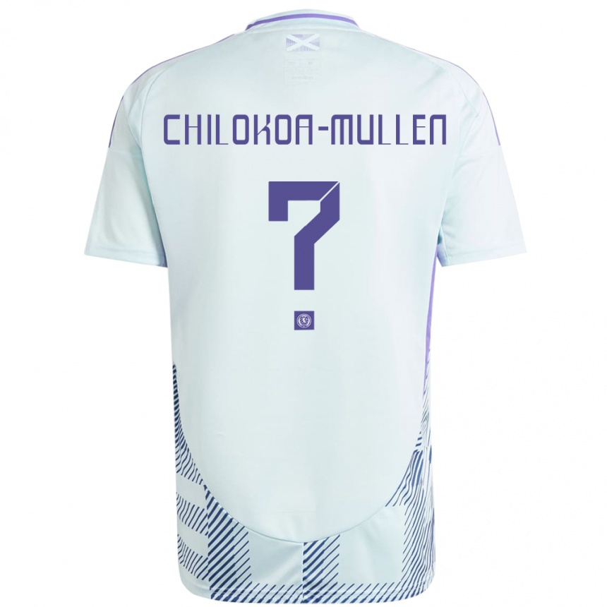 Hombre Fútbol Camiseta Escocia Jeremiah Chilokoa-Mullen #0 Azul Menta Claro 2ª Equipación 24-26 México