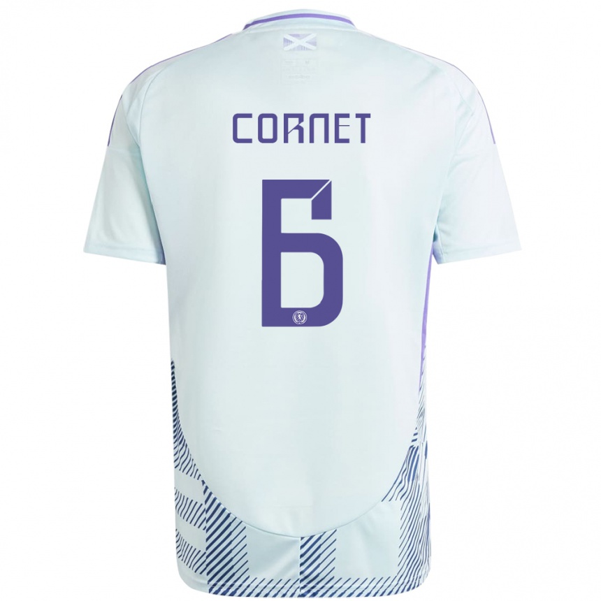 Hombre Fútbol Camiseta Escocia Chelsea Cornet #6 Azul Menta Claro 2ª Equipación 24-26 México