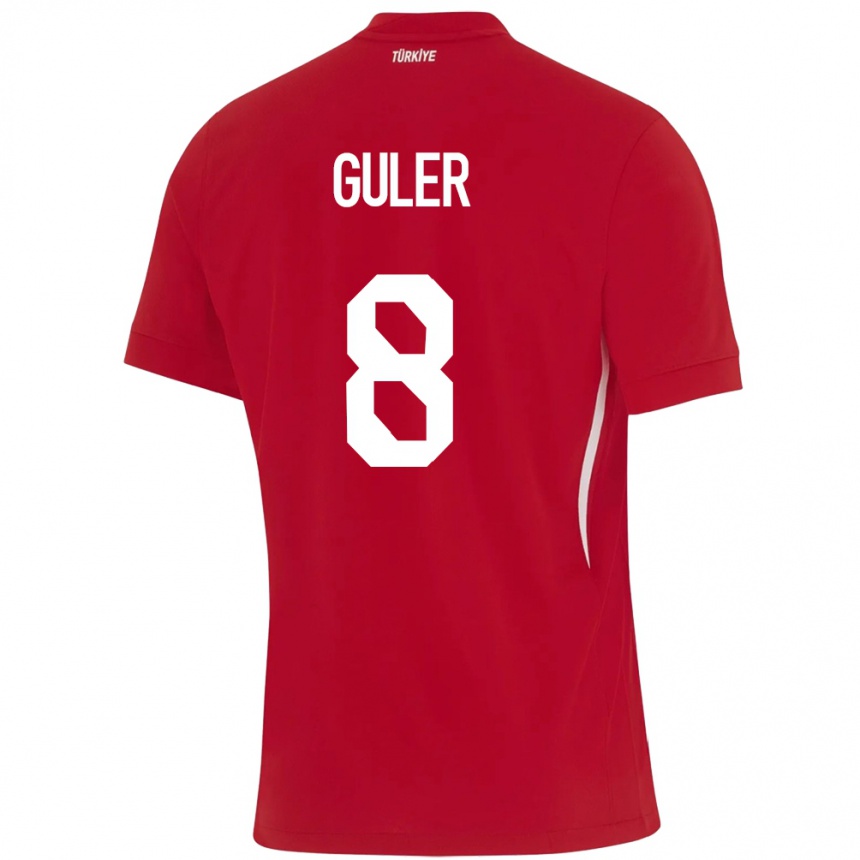 Hombre Fútbol Camiseta Turquía Arda Güler #8 Rojo 2ª Equipación 24-26 México