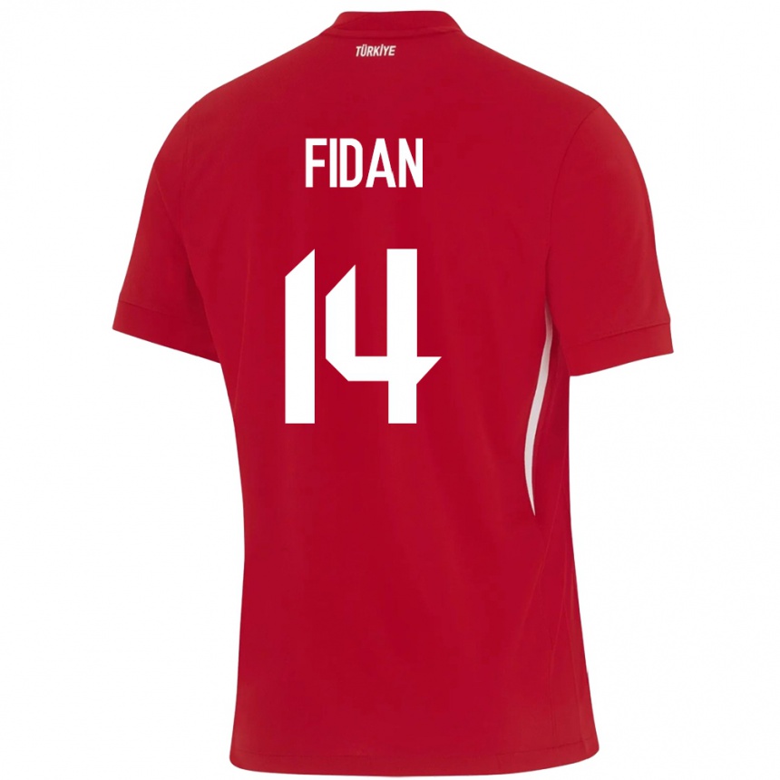 Hombre Fútbol Camiseta Turquía Yiğit Fidan #14 Rojo 2ª Equipación 24-26 México