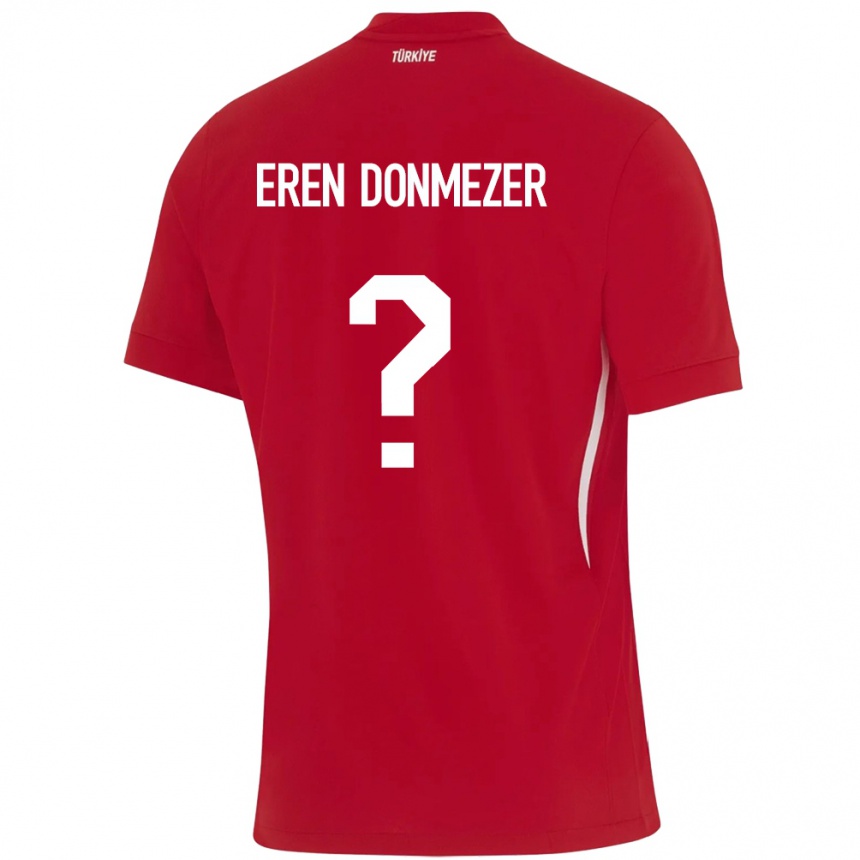 Hombre Fútbol Camiseta Turquía Deniz Eren Dönmezer #0 Rojo 2ª Equipación 24-26 México