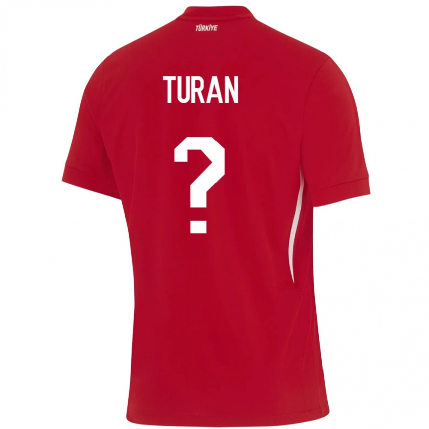 Hombre Fútbol Camiseta Turquía Hasan Turan #0 Rojo 2ª Equipación 24-26 México