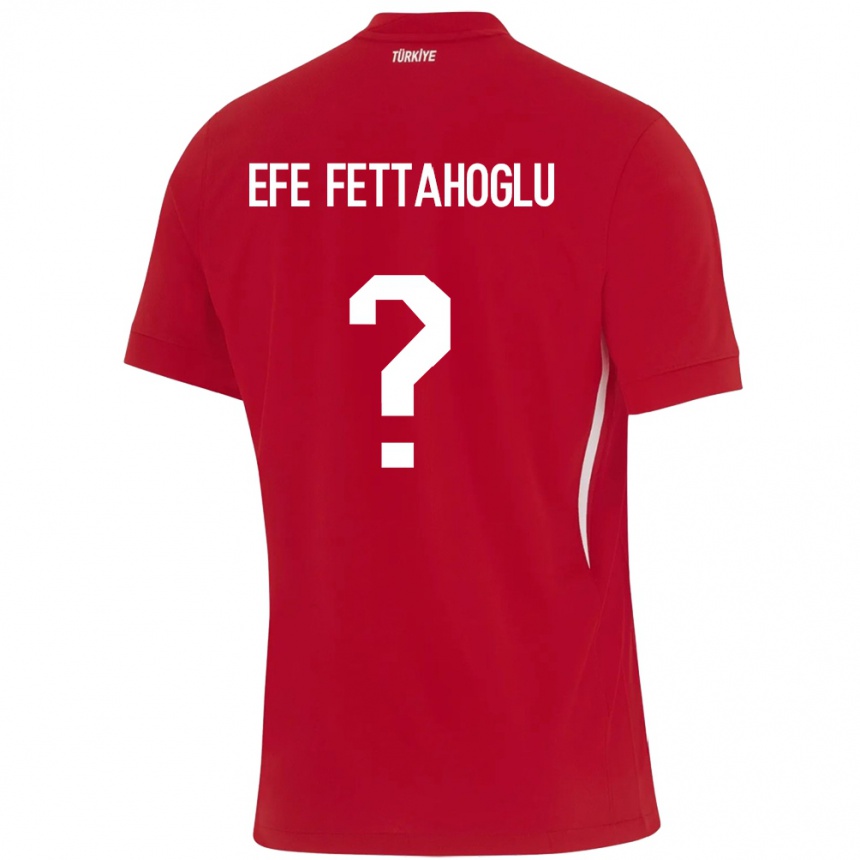 Hombre Fútbol Camiseta Turquía Adnan Efe Fettahoğlu #0 Rojo 2ª Equipación 24-26 México