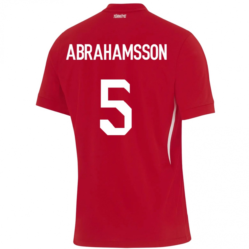 Hombre Fútbol Camiseta Turquía Sejde Aylin Abrahamsson #5 Rojo 2ª Equipación 24-26 México