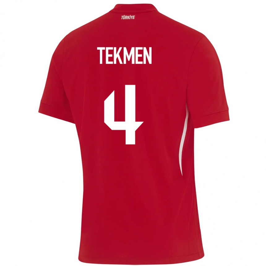 Hombre Fútbol Camiseta Turquía Ece Tekmen #4 Rojo 2ª Equipación 24-26 México