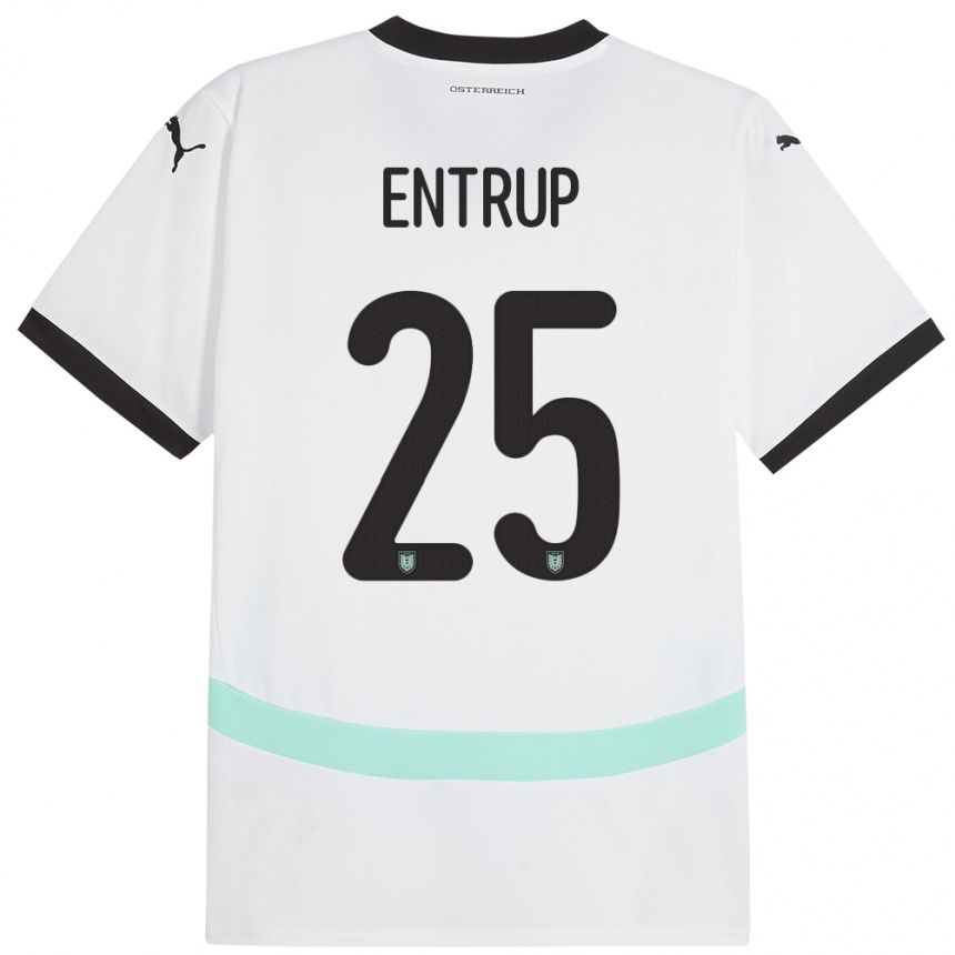 Hombre Fútbol Camiseta Austria Maximilian Entrup #25 Blanco 2ª Equipación 24-26 México