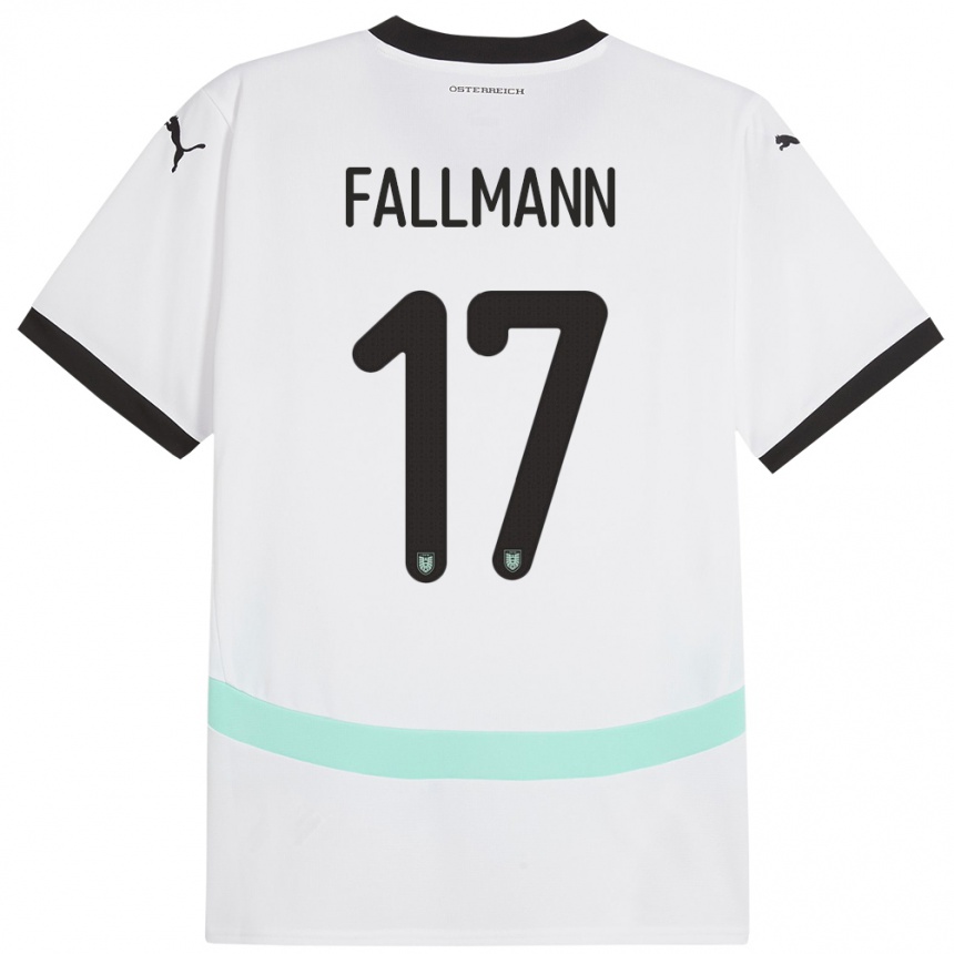 Hombre Fútbol Camiseta Austria Pascal Fallmann #17 Blanco 2ª Equipación 24-26 México
