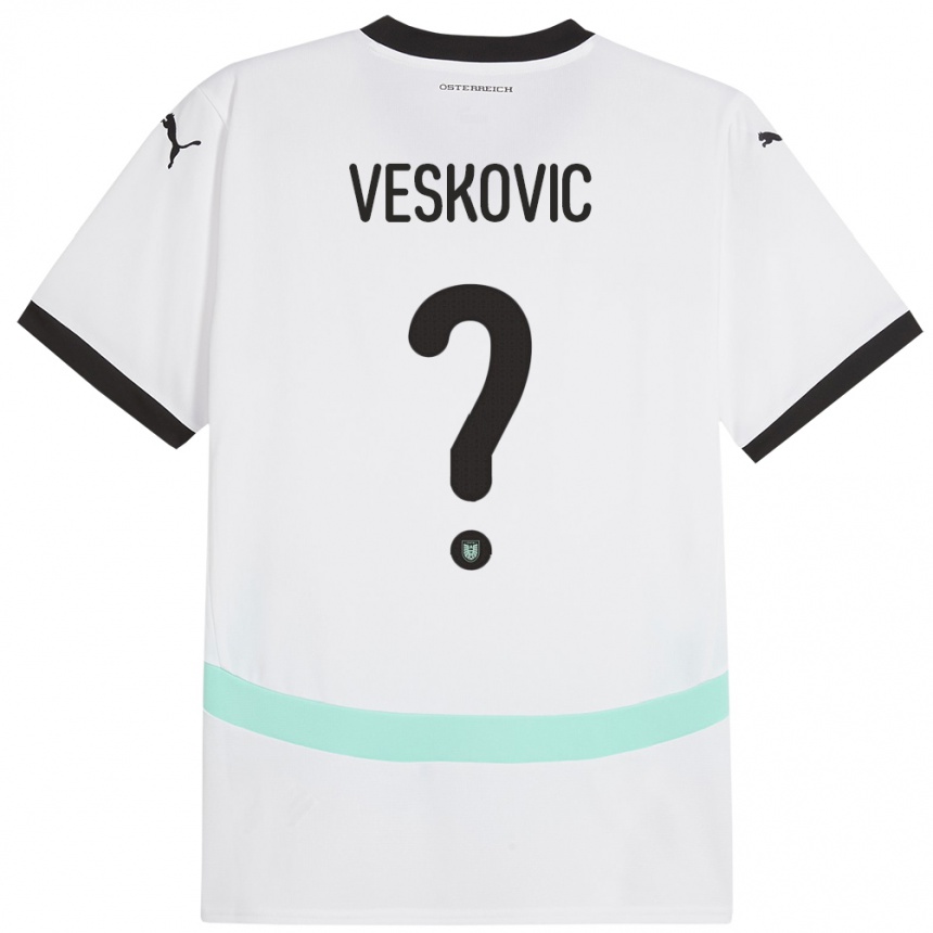 Hombre Fútbol Camiseta Austria David Veskovic #0 Blanco 2ª Equipación 24-26 México