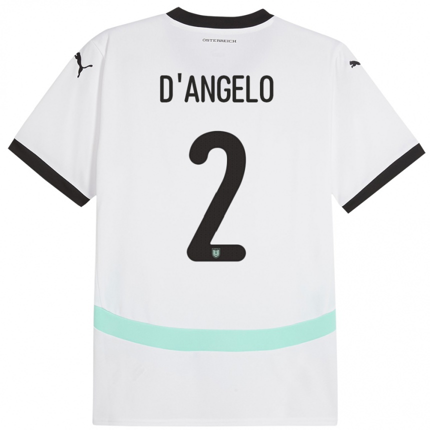 Hombre Fútbol Camiseta Austria Chiara D’angelo #2 Blanco 2ª Equipación 24-26 México