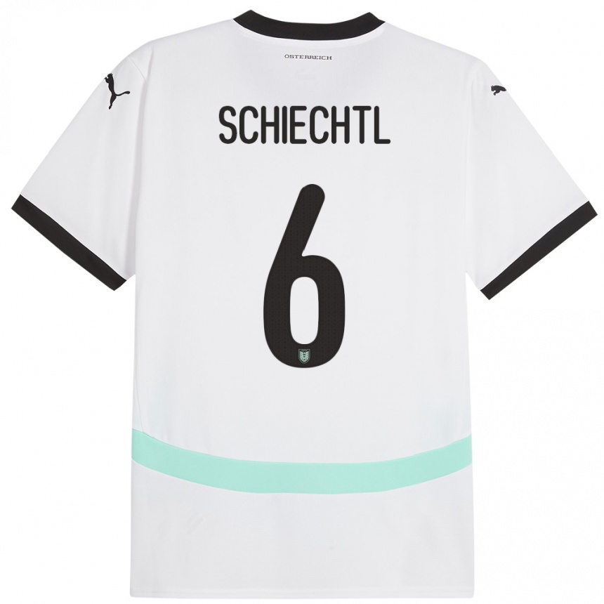 Hombre Fútbol Camiseta Austria Katharina Schiechtl #6 Blanco 2ª Equipación 24-26 México