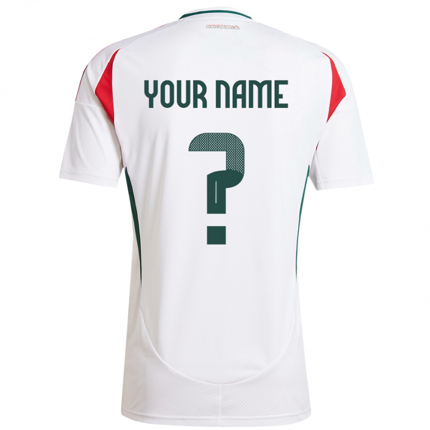 Hombre Fútbol Camiseta Hungría Su Nombre #0 Blanco 2ª Equipación 24-26 México