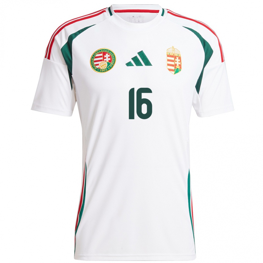 Hombre Fútbol Camiseta Hungría Boglárka Vida #16 Blanco 2ª Equipación 24-26 México