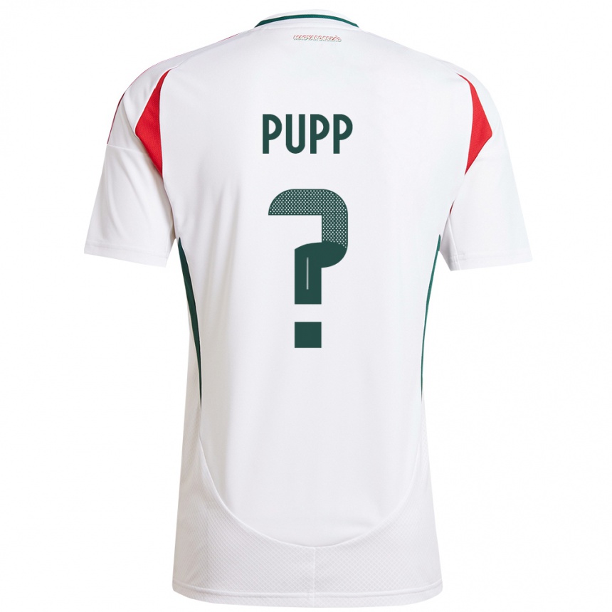 Hombre Fútbol Camiseta Hungría Zétény Pupp #0 Blanco 2ª Equipación 24-26 México