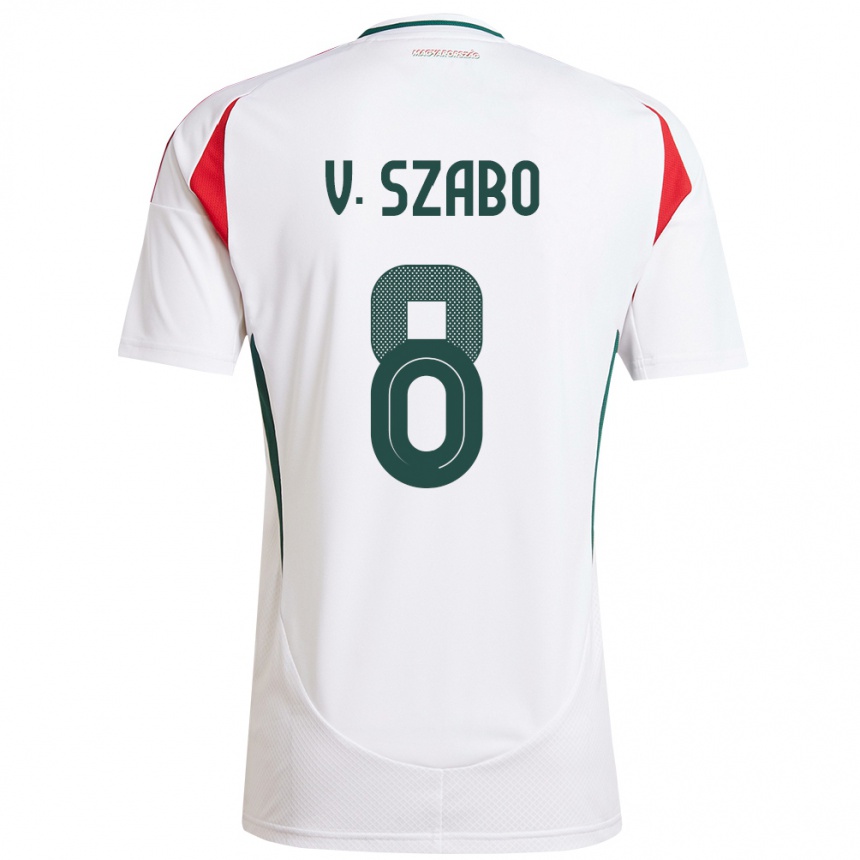 Hombre Fútbol Camiseta Hungría Viktória Szabó #8 Blanco 2ª Equipación 24-26 México