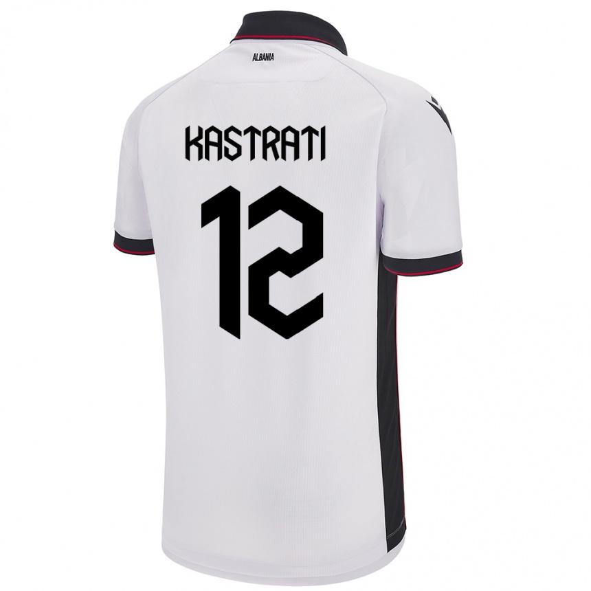 Hombre Fútbol Camiseta Albania Elhan Kastrati #12 Blanco 2ª Equipación 24-26 México