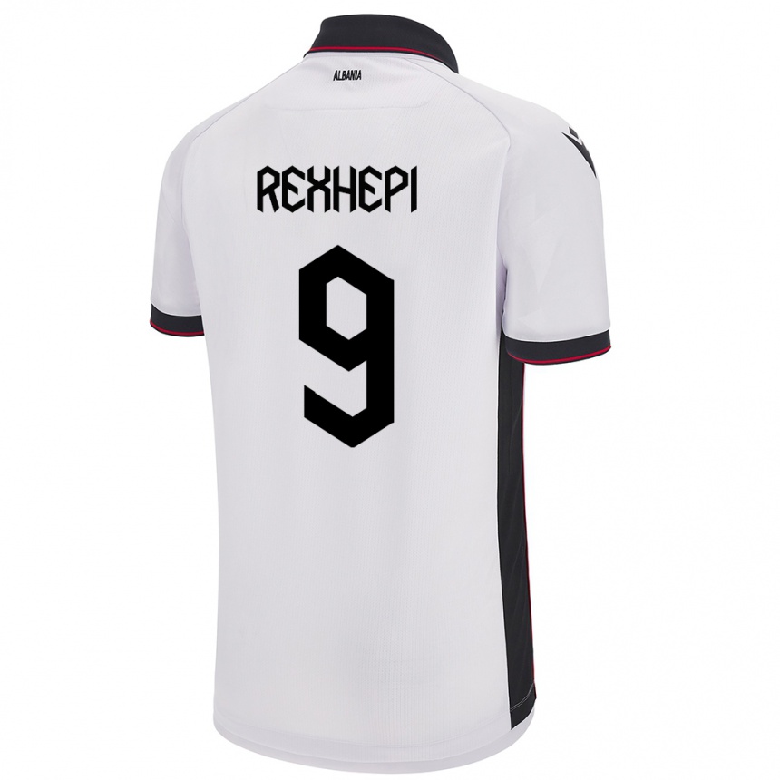 Hombre Fútbol Camiseta Albania Arlind Rexhepi #9 Blanco 2ª Equipación 24-26 México