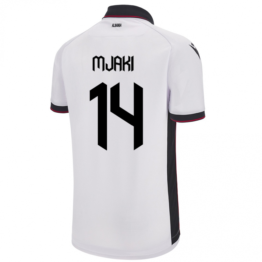 Hombre Fútbol Camiseta Albania Agan Mjaki #14 Blanco 2ª Equipación 24-26 México