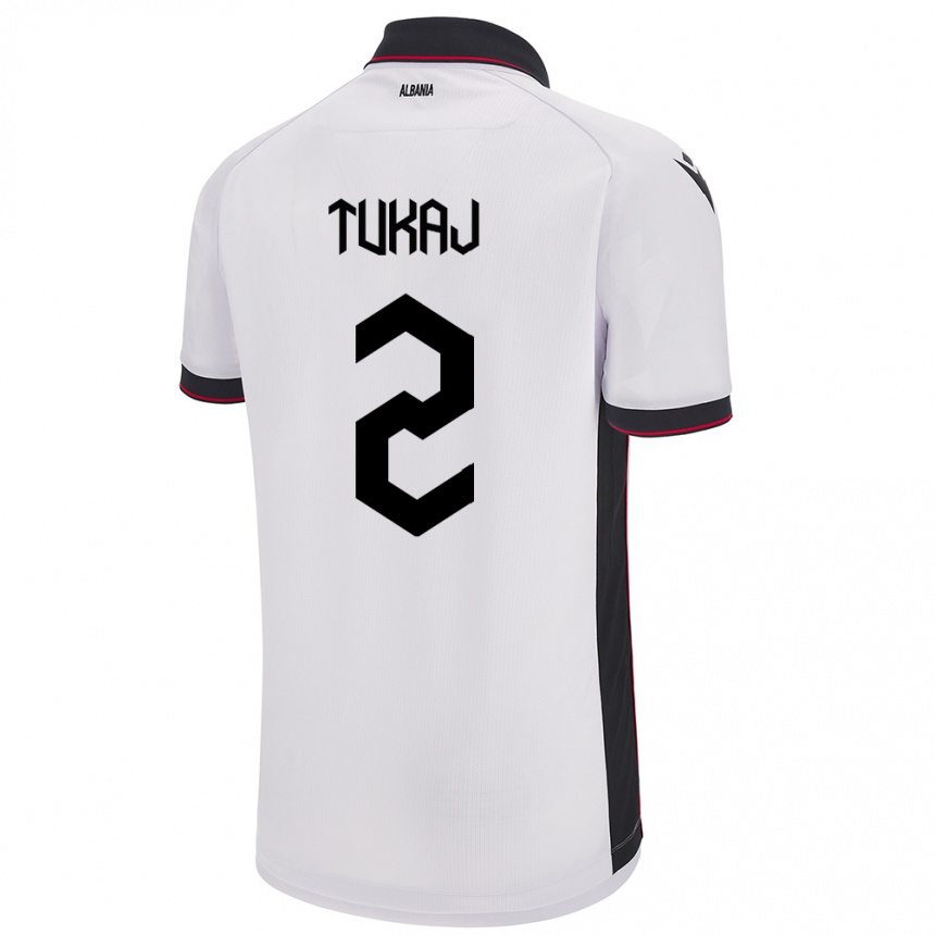 Hombre Fútbol Camiseta Albania Armera Tukaj #2 Blanco 2ª Equipación 24-26 México