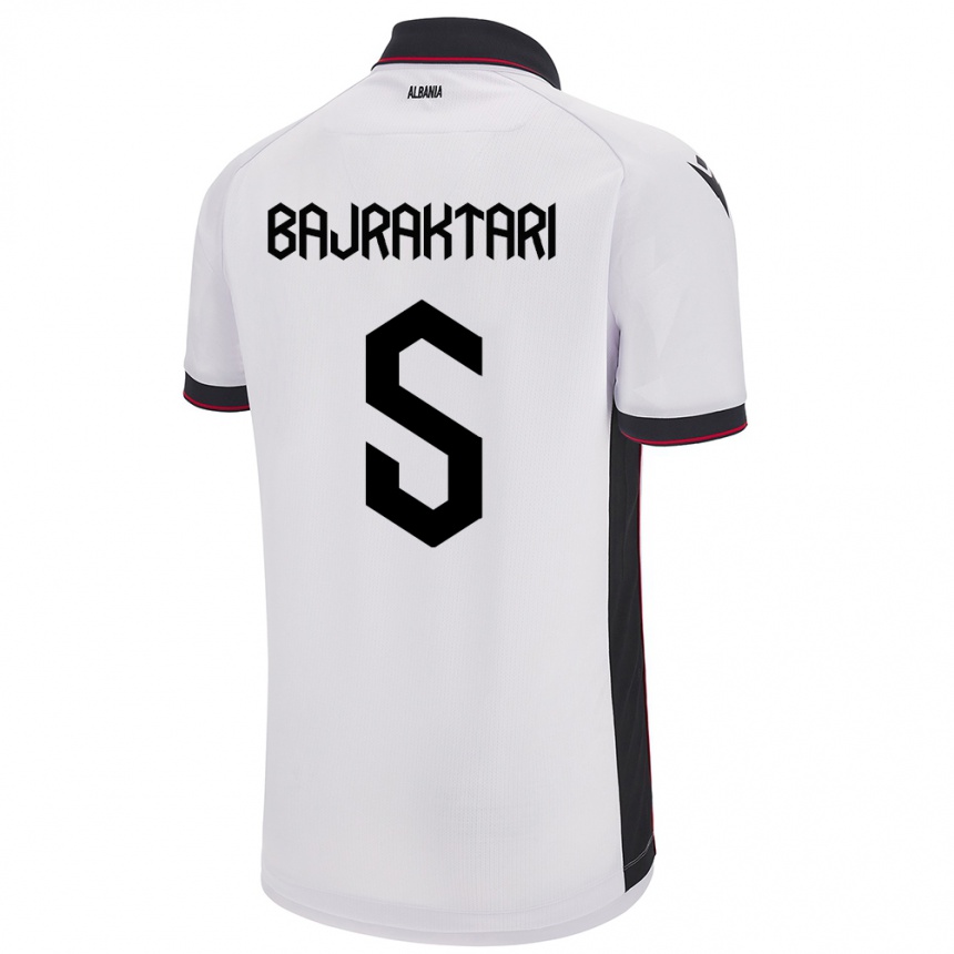 Hombre Fútbol Camiseta Albania Arbiona Bajraktari #5 Blanco 2ª Equipación 24-26 México