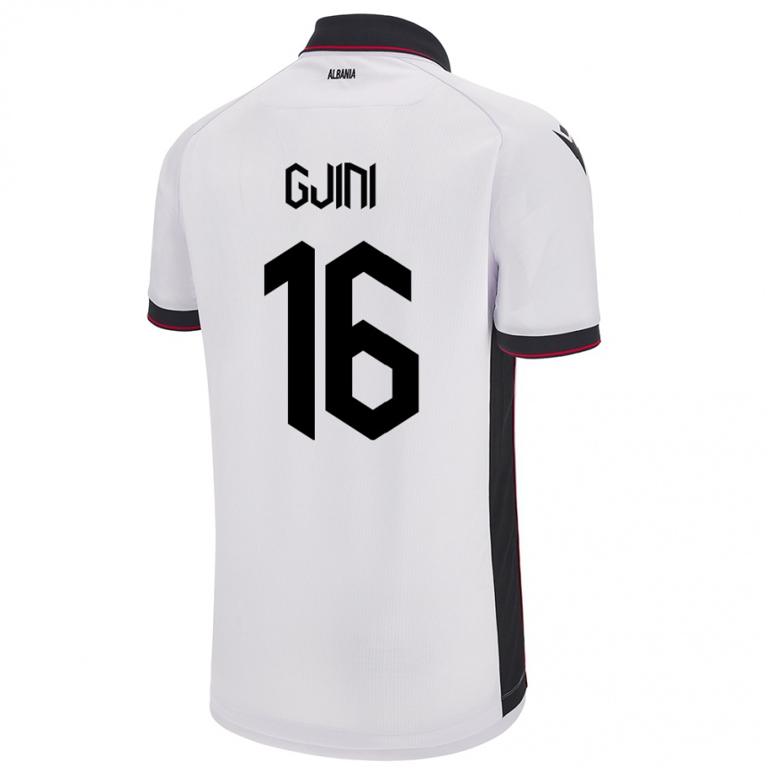 Hombre Fútbol Camiseta Albania Luçije Gjini #16 Blanco 2ª Equipación 24-26 México