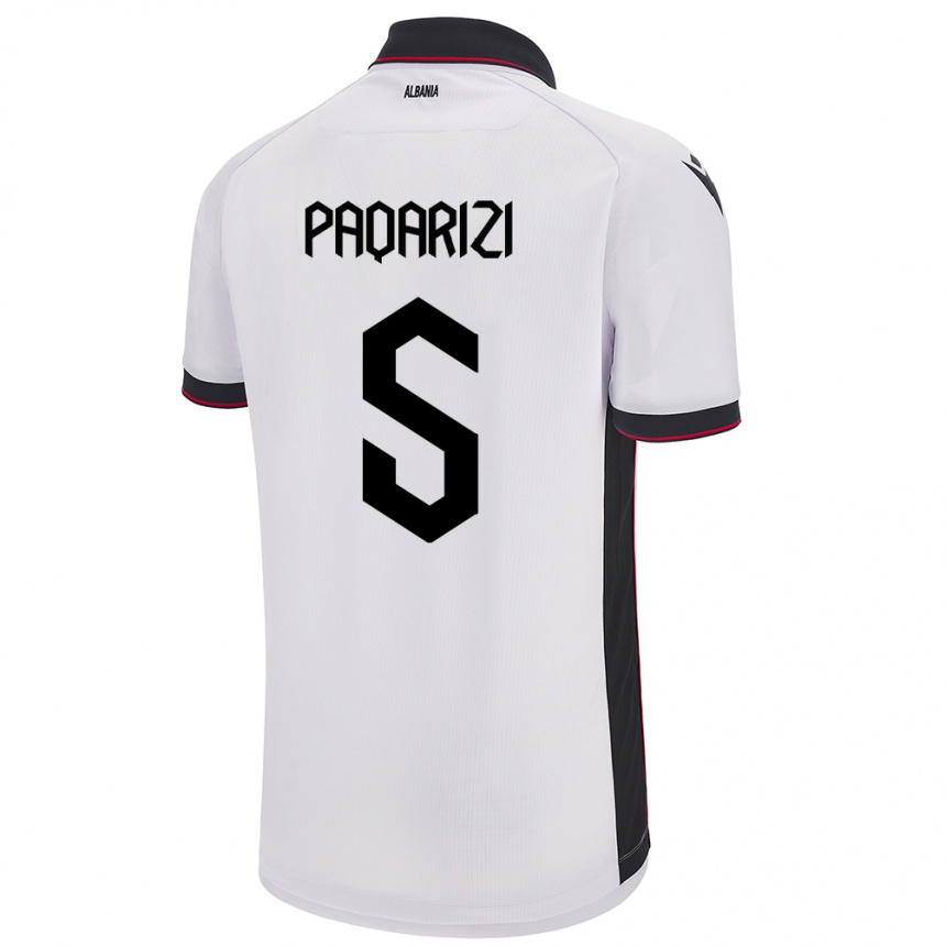 Hombre Fútbol Camiseta Albania Vesa Paqarizi #5 Blanco 2ª Equipación 24-26 México