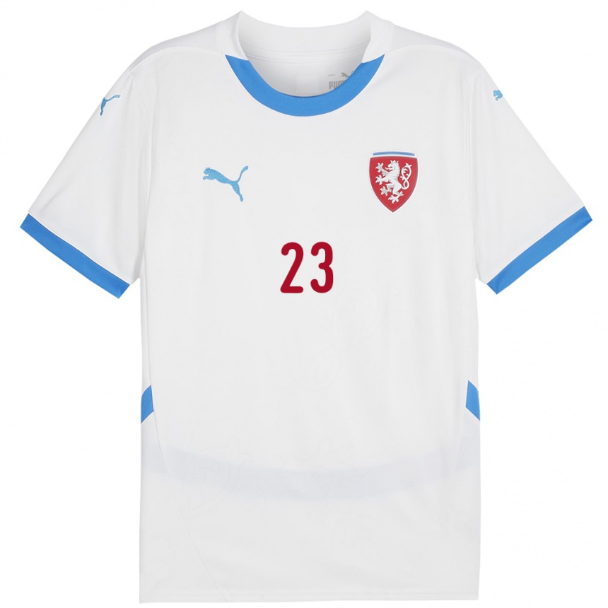 Hombre Fútbol Camiseta Chequia Vitezslav Jaros #23 Blanco 2ª Equipación 24-26 México