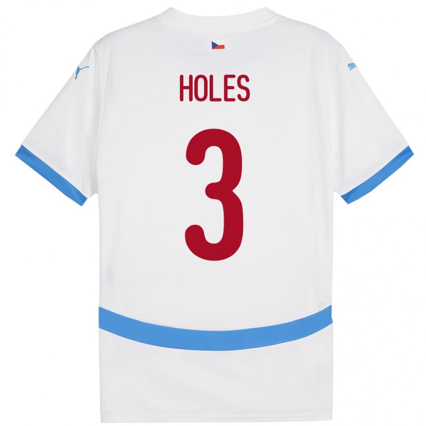 Hombre Fútbol Camiseta Chequia Tomas Holes #3 Blanco 2ª Equipación 24-26 México