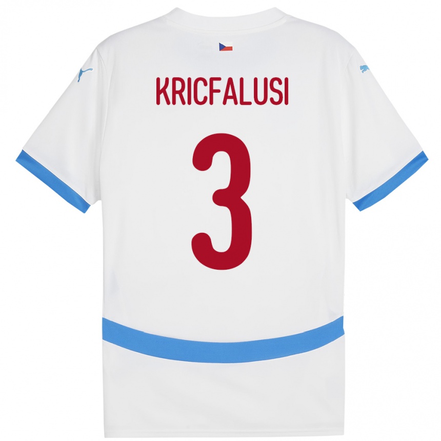 Hombre Fútbol Camiseta Chequia Ondrej Kricfalusi #3 Blanco 2ª Equipación 24-26 México