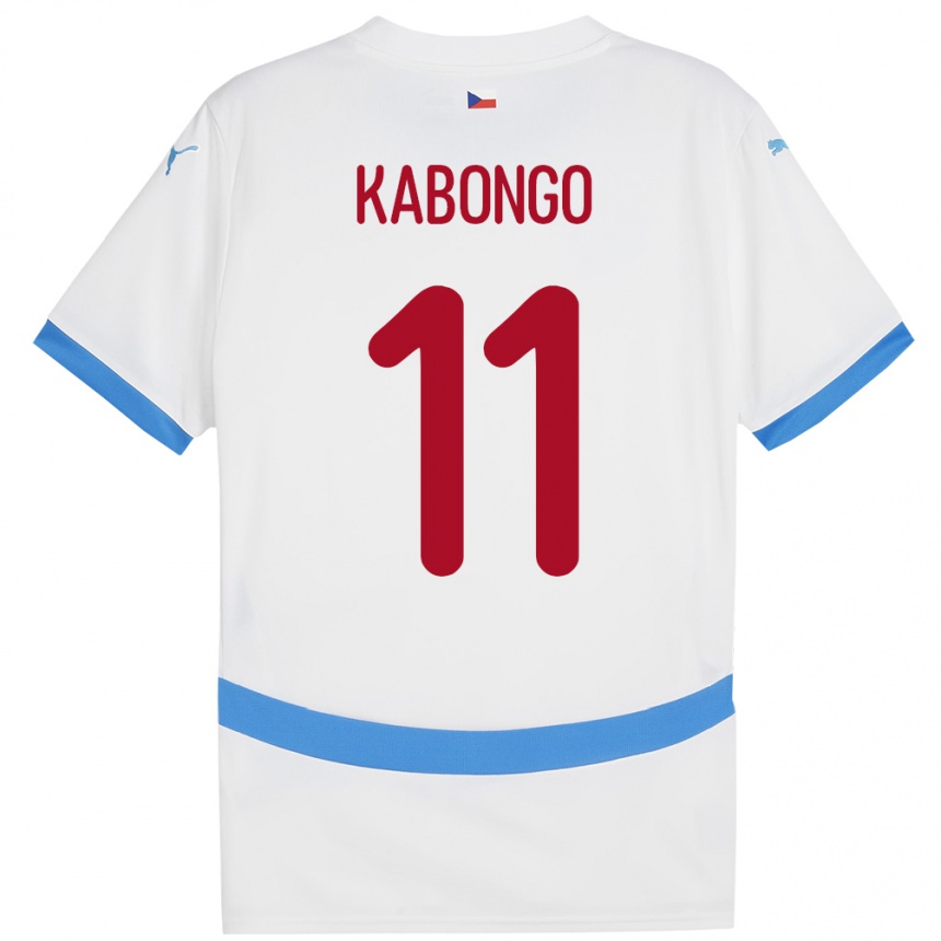 Hombre Fútbol Camiseta Chequia Christophe Kabongo #11 Blanco 2ª Equipación 24-26 México