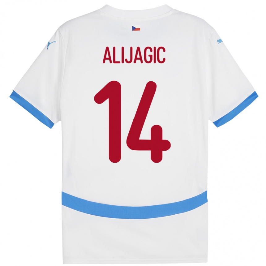 Hombre Fútbol Camiseta Chequia Denis Alijagic #14 Blanco 2ª Equipación 24-26 México