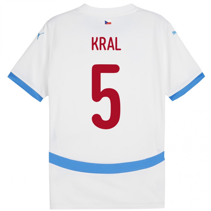 Hombre Fútbol Camiseta Chequia Tomas Kral #5 Blanco 2ª Equipación 24-26 México
