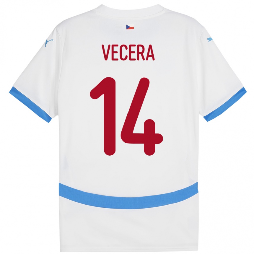 Hombre Fútbol Camiseta Chequia Filip Vecera #14 Blanco 2ª Equipación 24-26 México