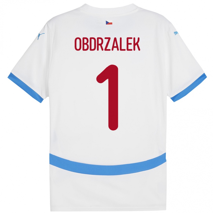 Hombre Fútbol Camiseta Chequia Marek Obdrzalek #1 Blanco 2ª Equipación 24-26 México